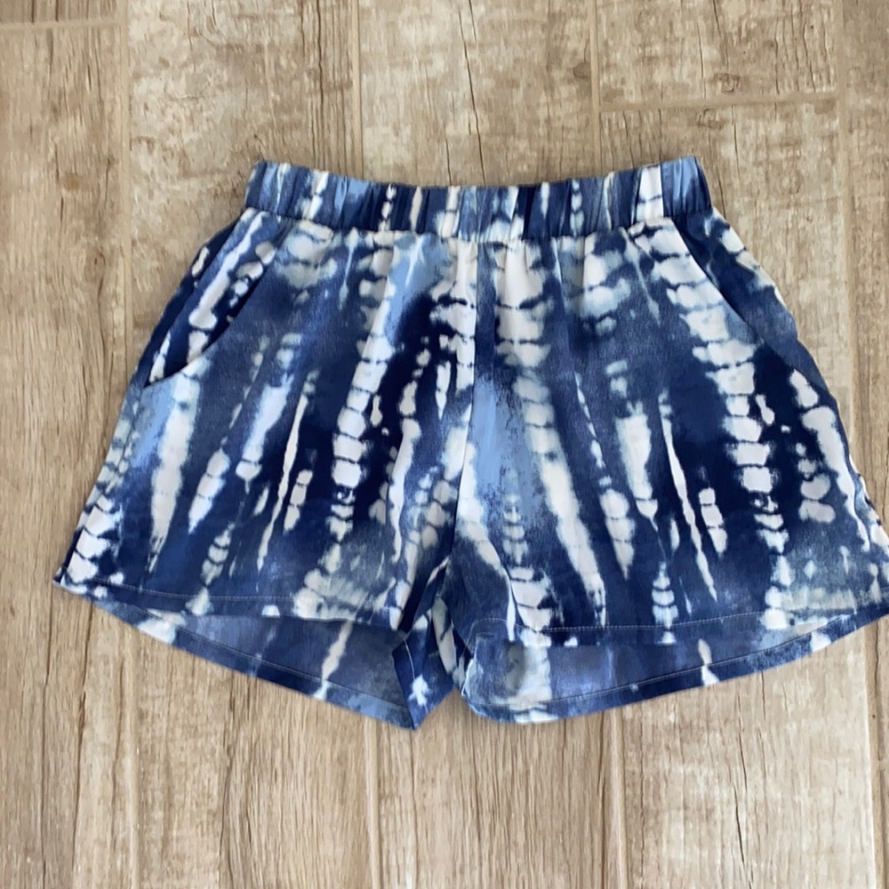 Blue tie dye shorts